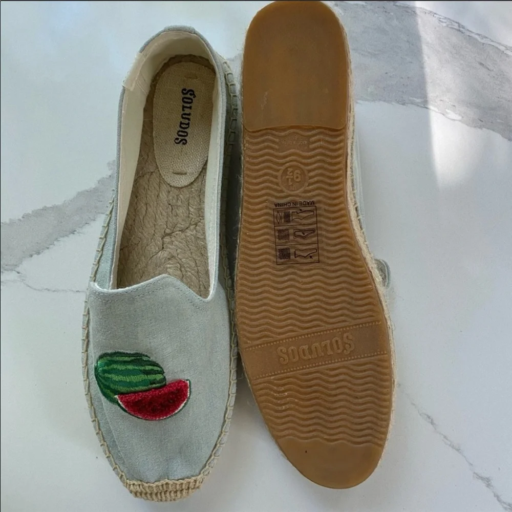 SOLUDOS WATERMELON SHOES 🍉 BLUE ESPADRILLES 9.5 NEW